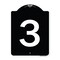 Signmission Sign with Number 3 Heavy-Gauge Aluminum Architectural Sign, 24" x 18", BW-1824-22896 A-DES-BW-1824-22896 - alternate 1